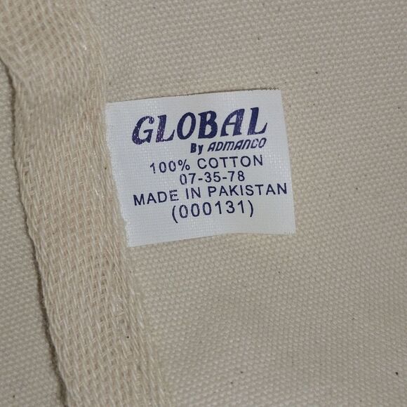 Drawstring Backpack NWOT Canvas Beach Bag Blue Cream GREAT BUNDLE ITEM Travel - Picture 8 of 13